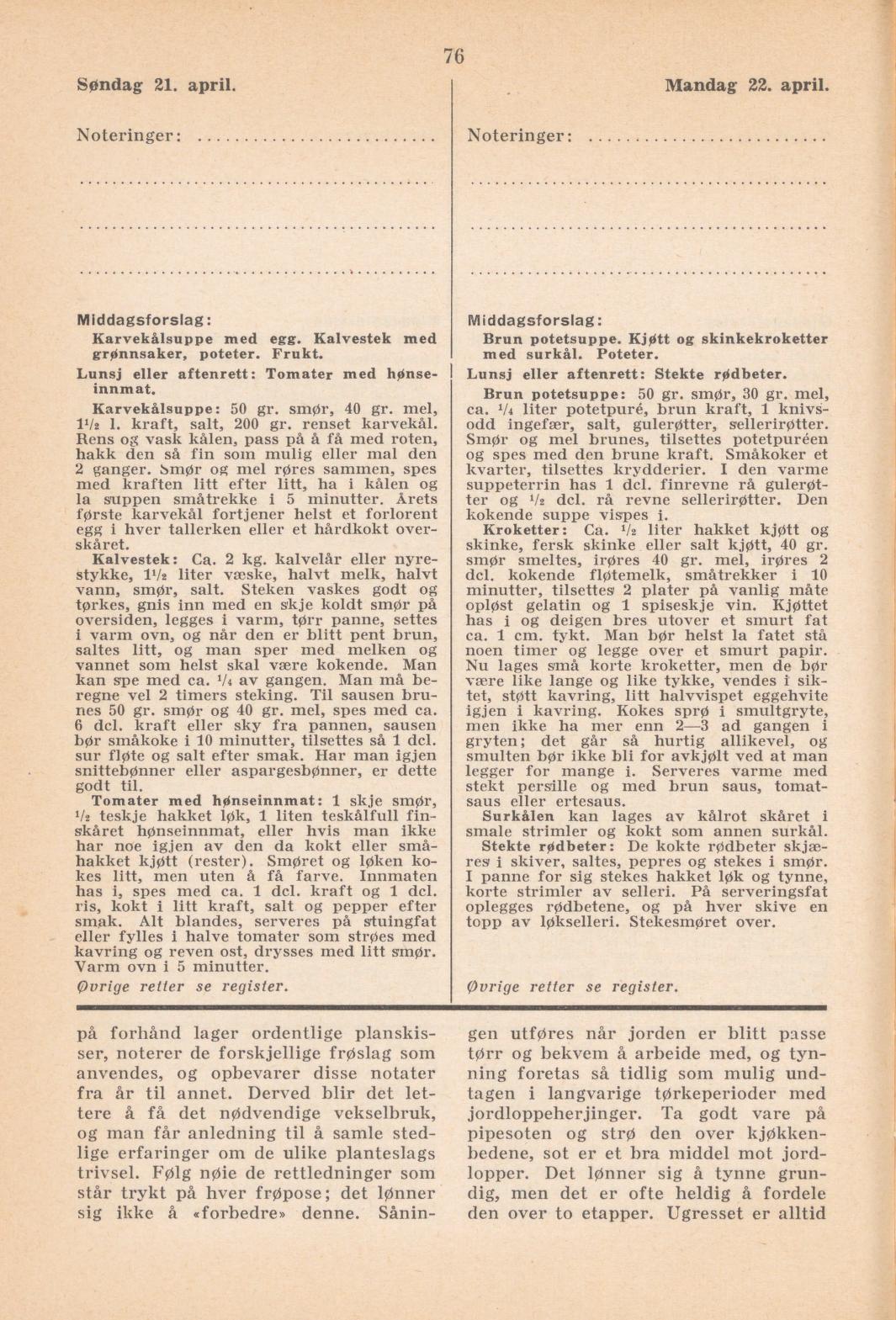 Faksimile av almanakksiden 21. april 1940