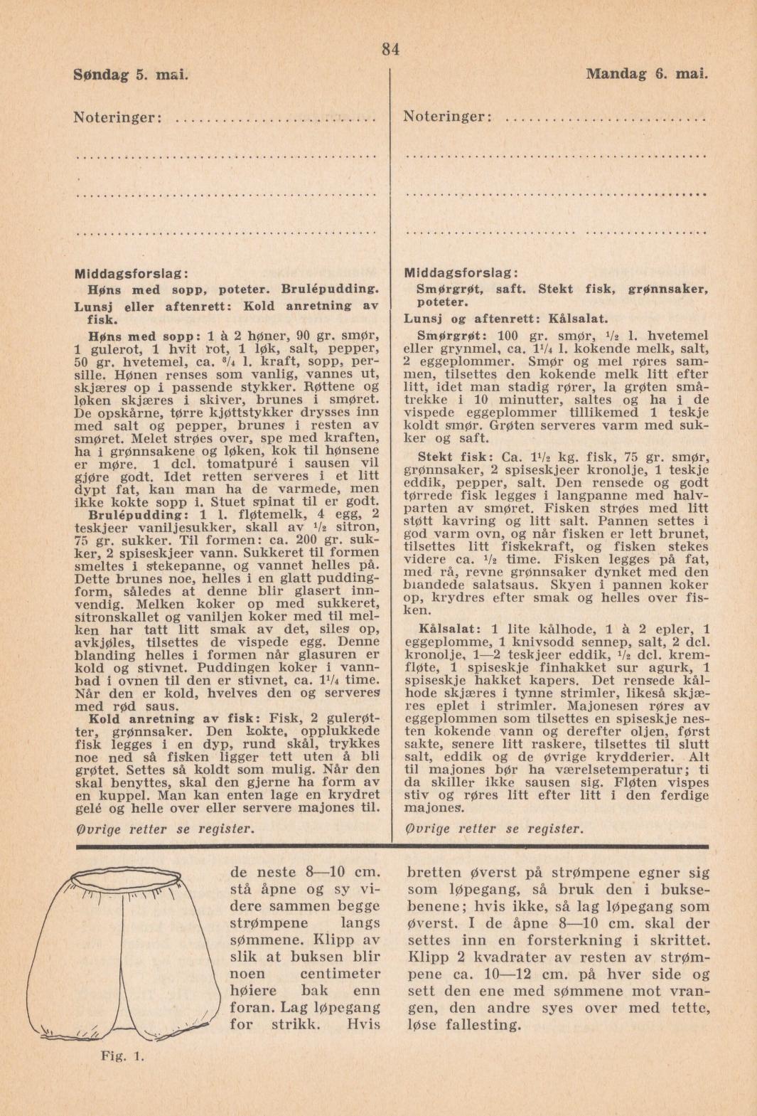 Faksimile av almanakksiden 5. mai 1940