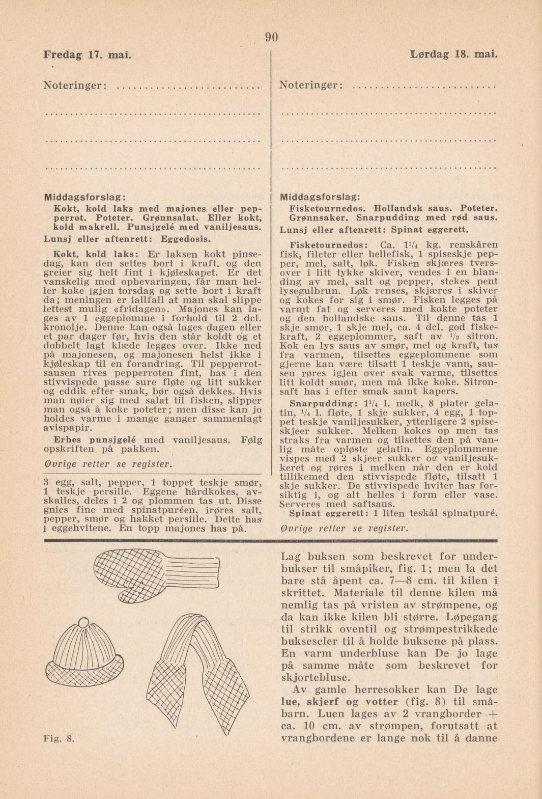 Faksimile av almanakksiden 17. mai 1940