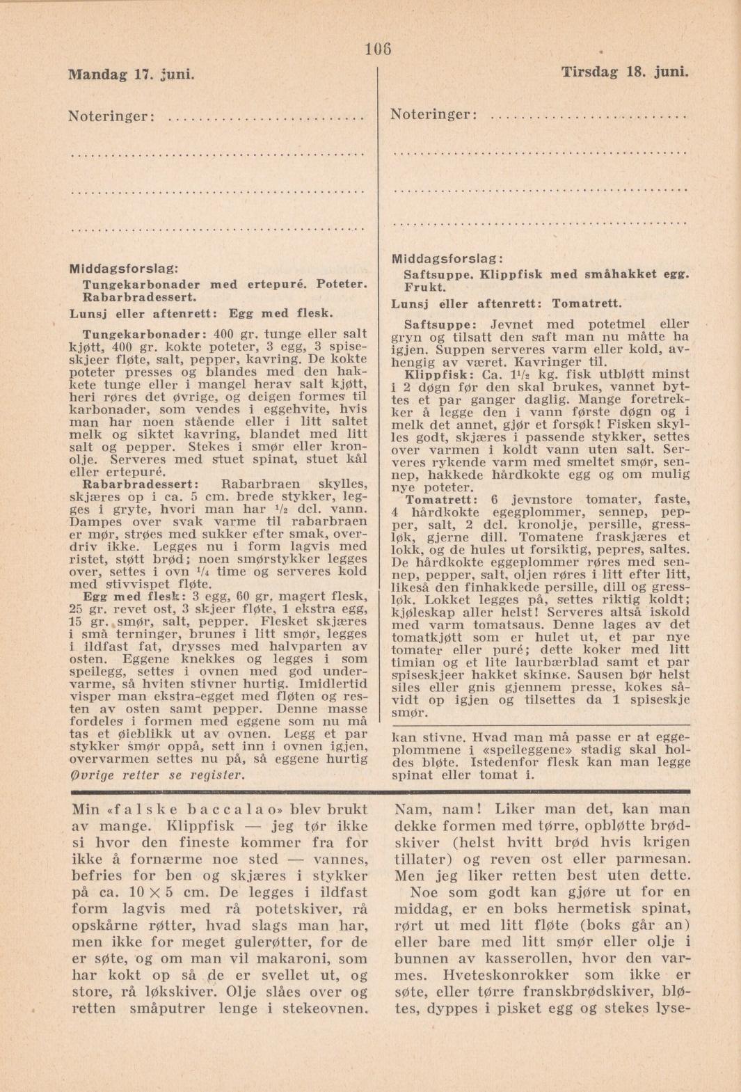Faksimile av almanakksiden 17. juni 1940