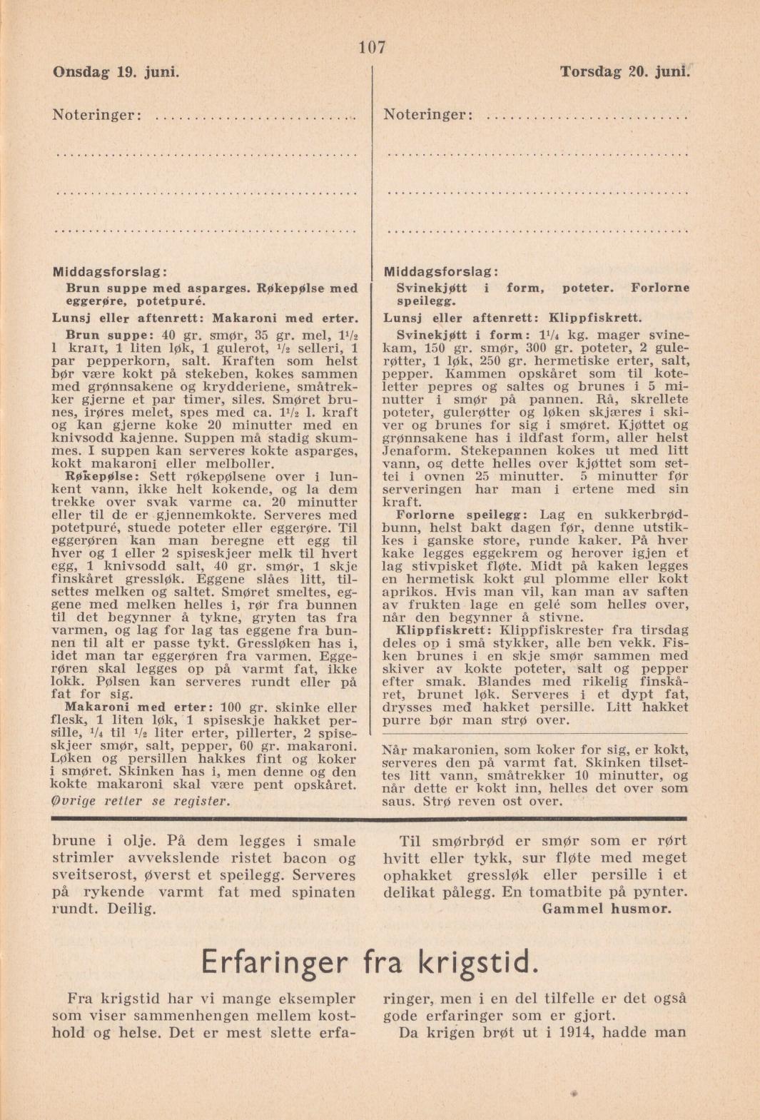 Faksimile av almanakksiden 19. juni 1940