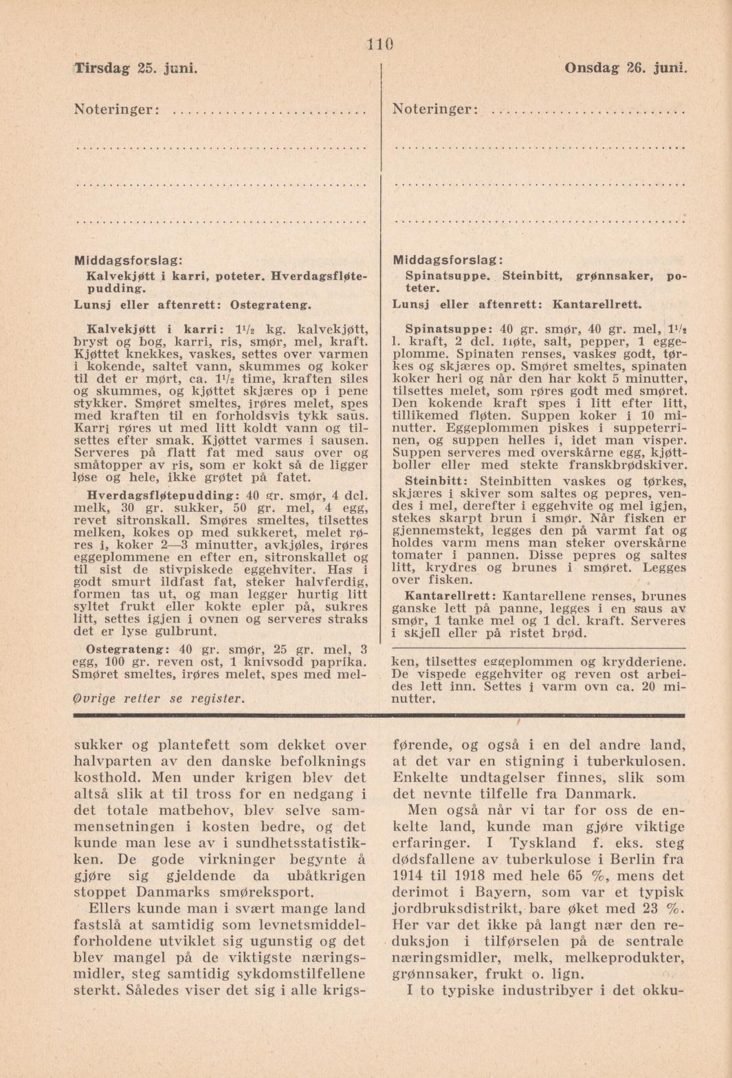 Faksimile av almanakksiden 25. juni 1940