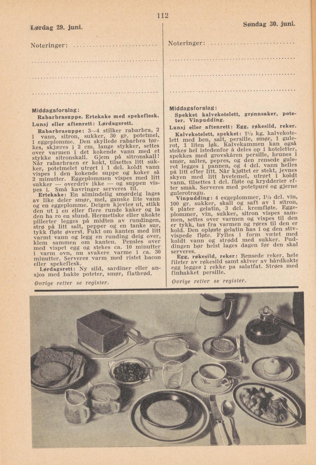 Faksimile av almanakksiden 29. juni 1940
