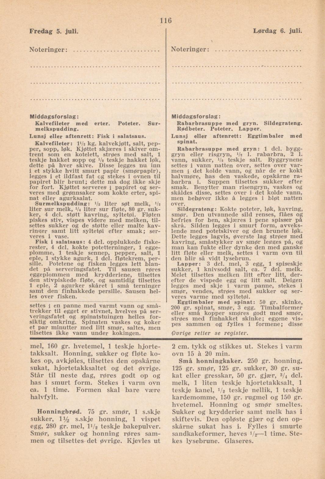 Faksimile av almanakksiden 5. juli 1940