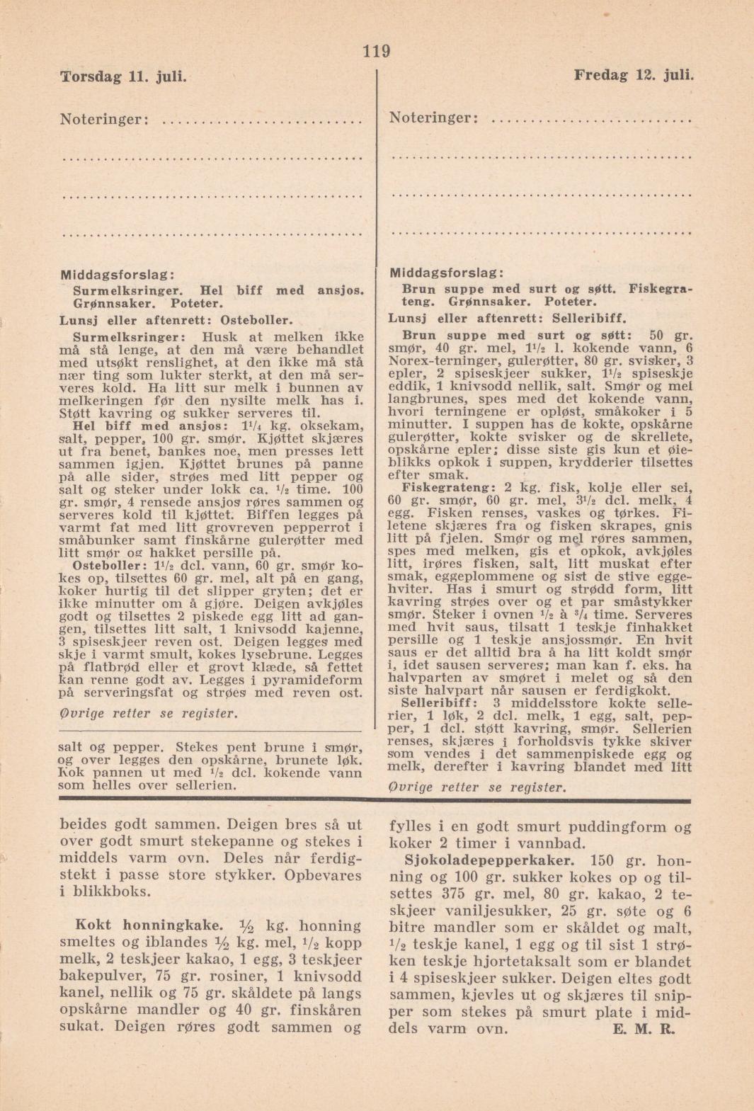Faksimile av almanakksiden 11. juli 1940