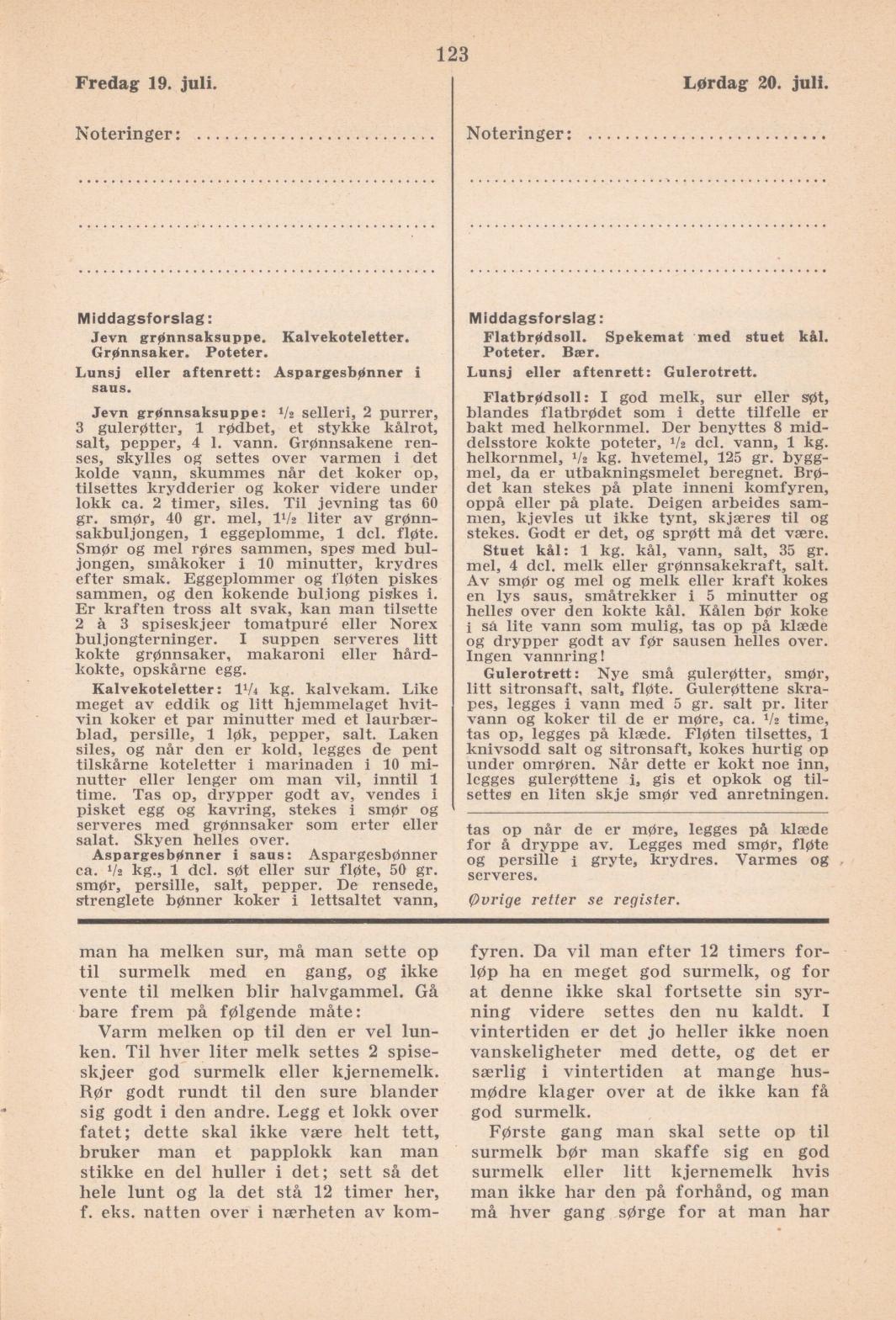 Faksimile av almanakksiden 19. juli 1940