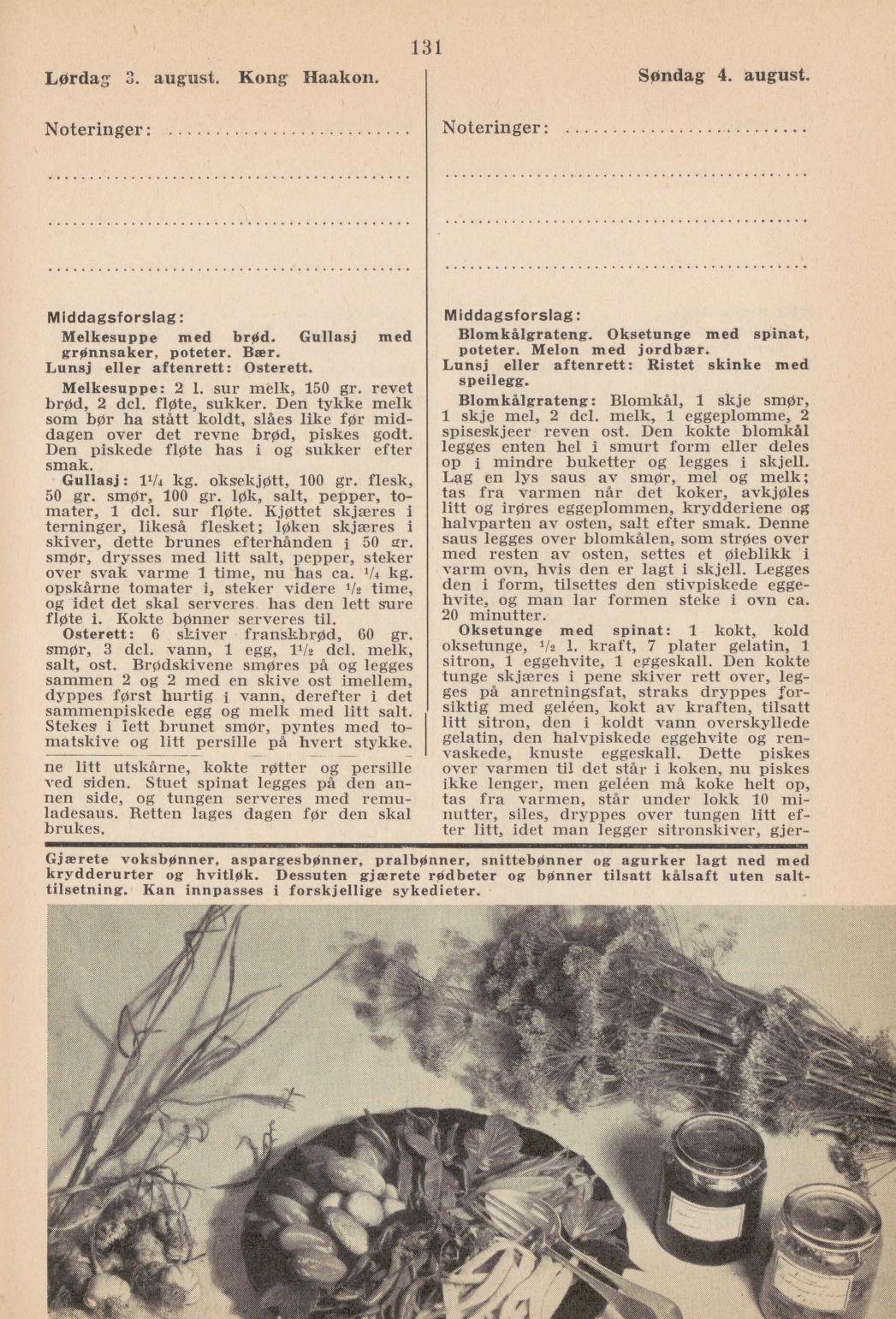 Faksimile av almanakksiden 3. august 1940