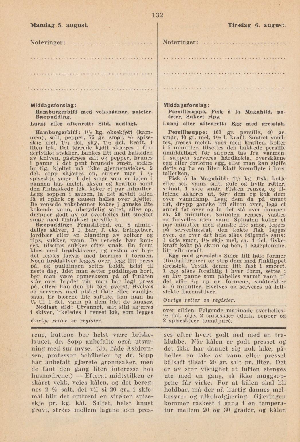 Faksimile av almanakksiden 5. august 1940