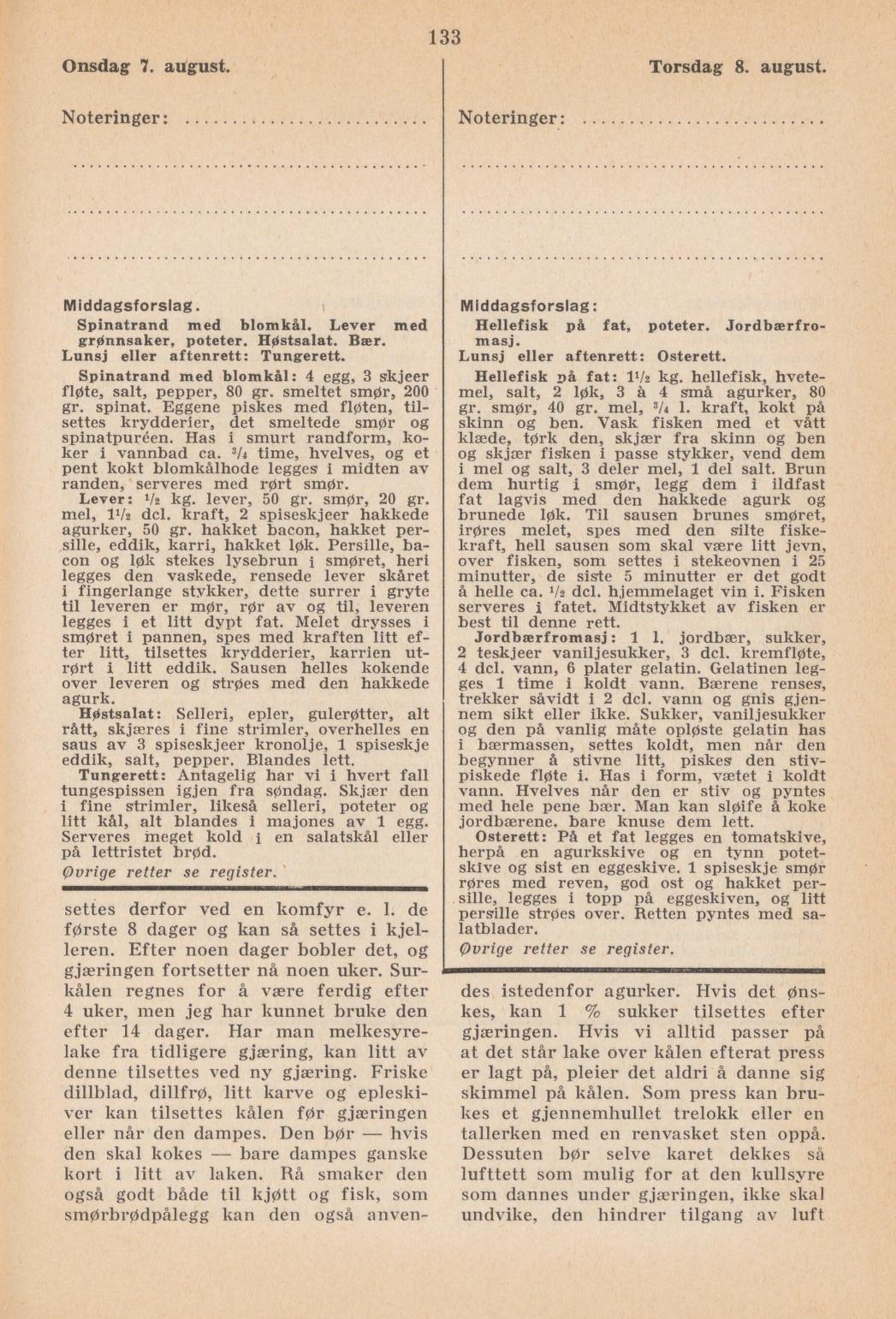 Faksimile av almanakksiden 7. august 1940