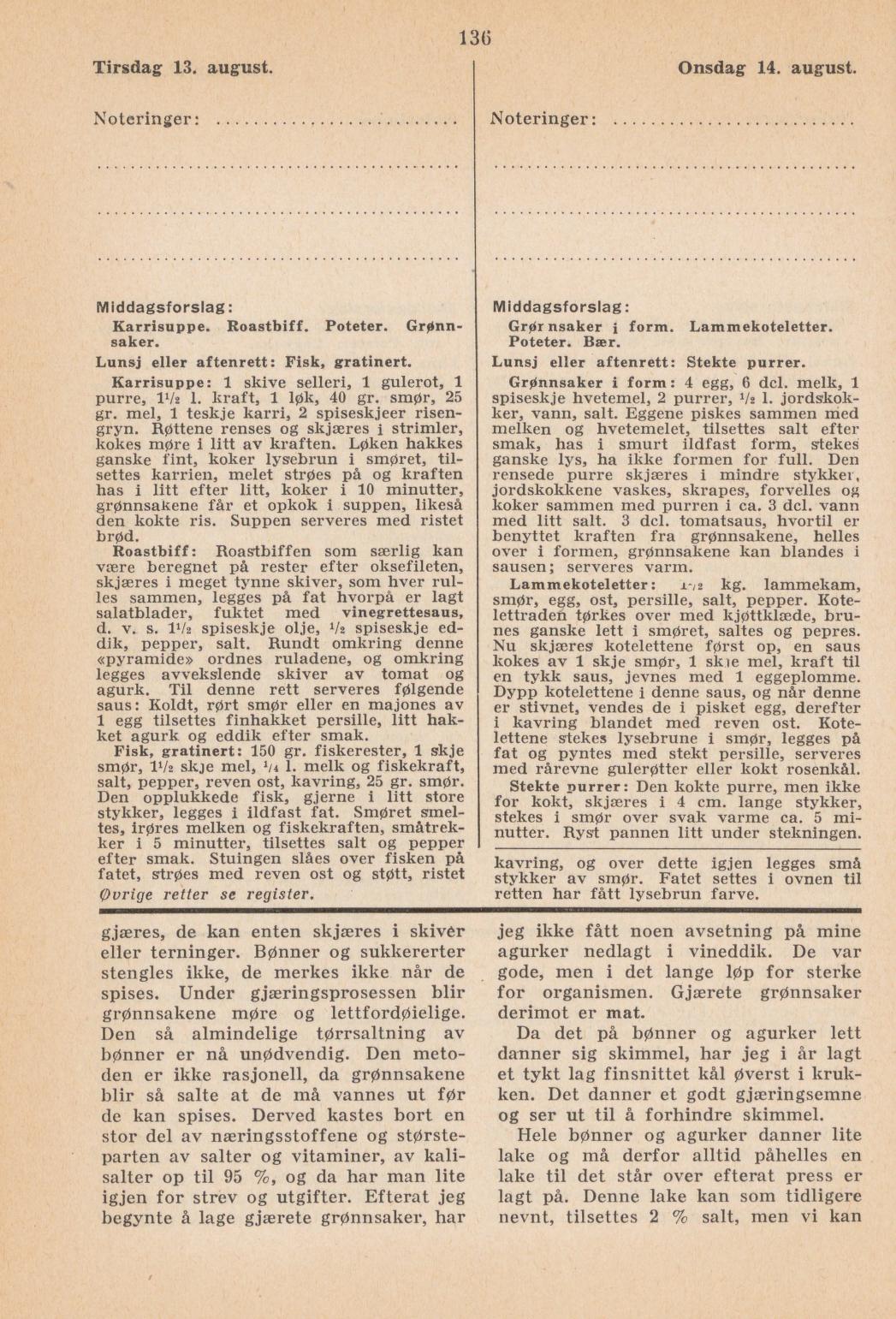 Faksimile av almanakksiden 13. august 1940