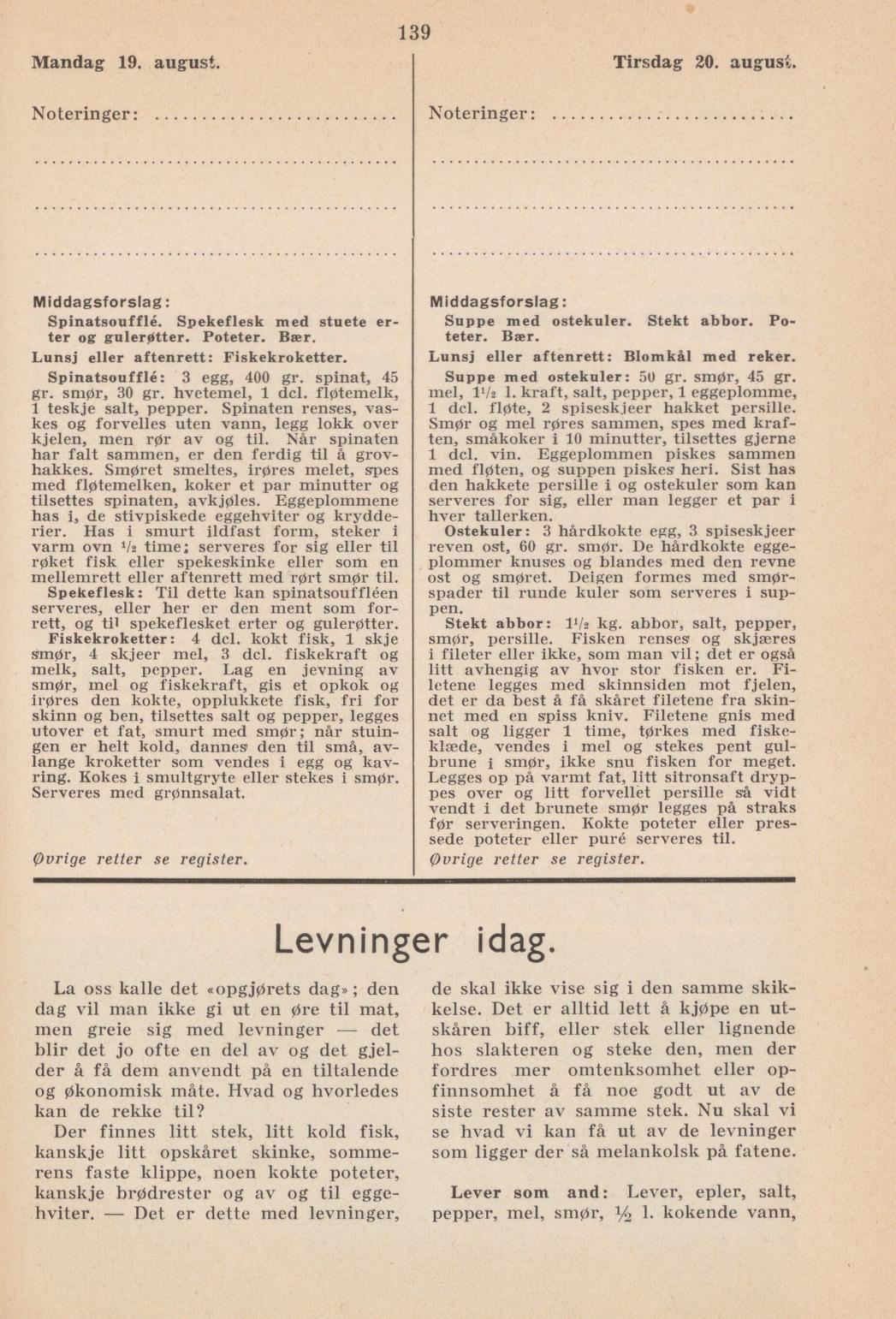 Faksimile av almanakksiden 19. august 1940