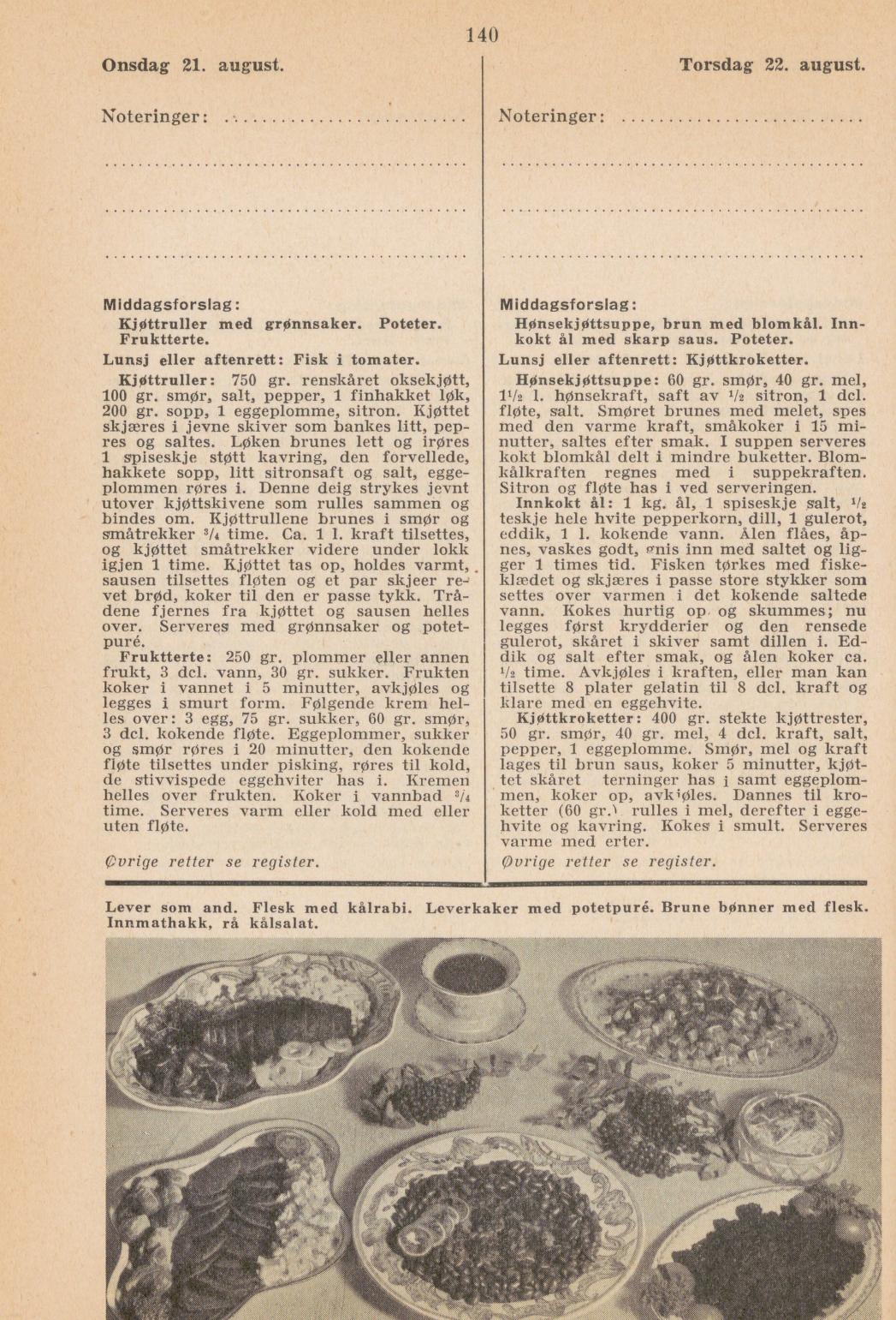 Faksimile av almanakksiden 21. august 1940
