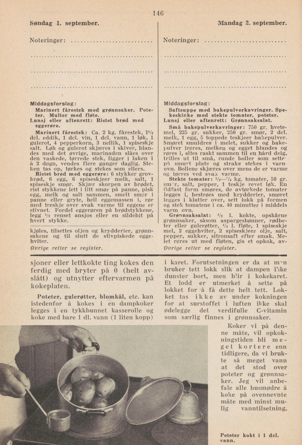 Faksimile av almanakksiden 1. september 1940