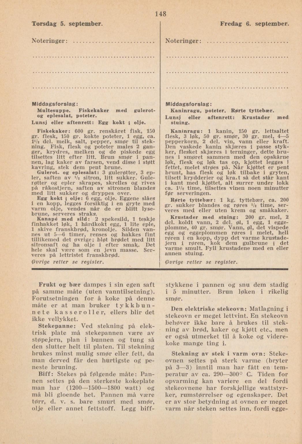 Faksimile av almanakksiden 5. september 1940
