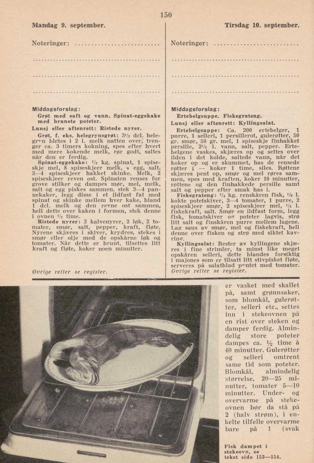 Faksimile av almanakksiden 9. september 1940