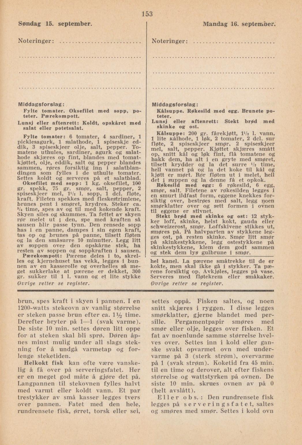 Faksimile av almanakksiden 15. september 1940