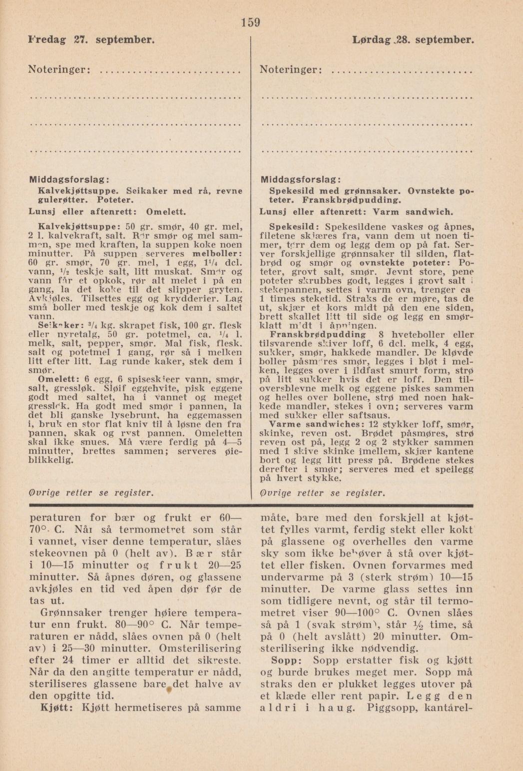 Faksimile av almanakksiden 27. september 1940