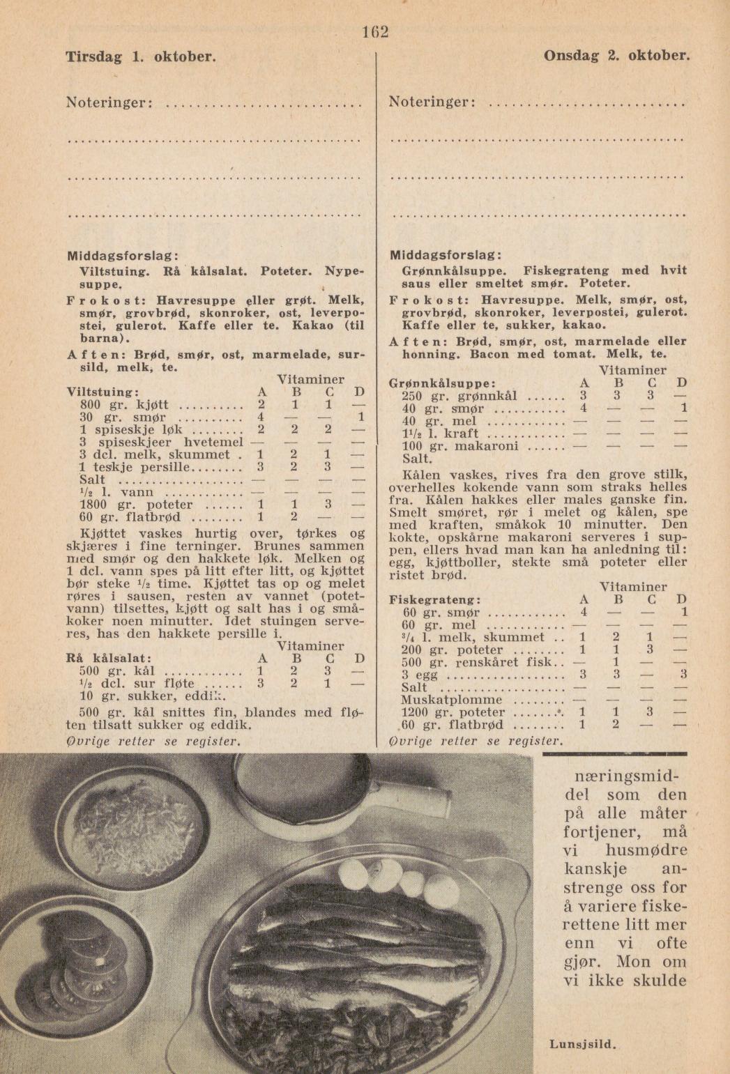 Faksimile av almanakksiden 1. oktober 1940