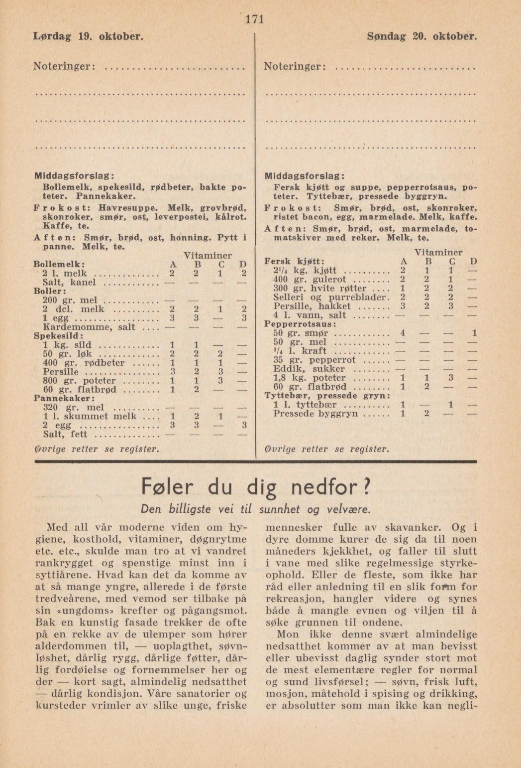 Faksimile av almanakksiden 19. oktober 1940