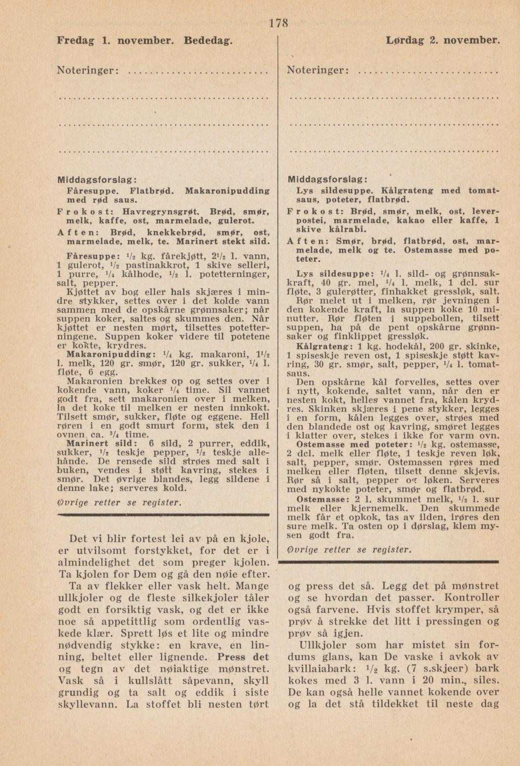 Faksimile av almanakksiden 1. november 1940