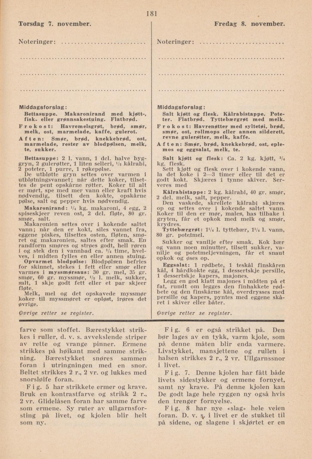 Faksimile av almanakksiden 7. november 1940