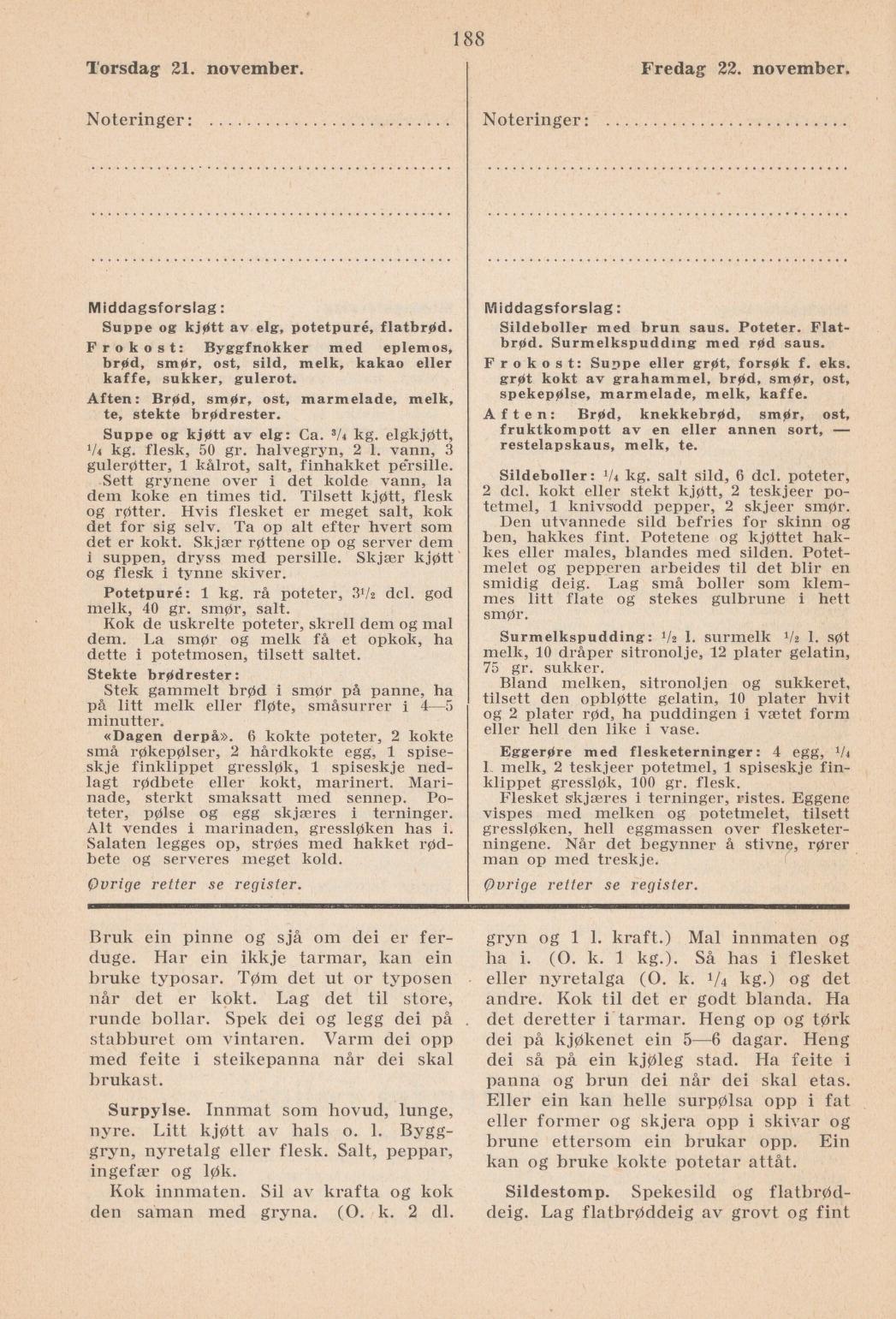 Faksimile av almanakksiden 21. november 1940