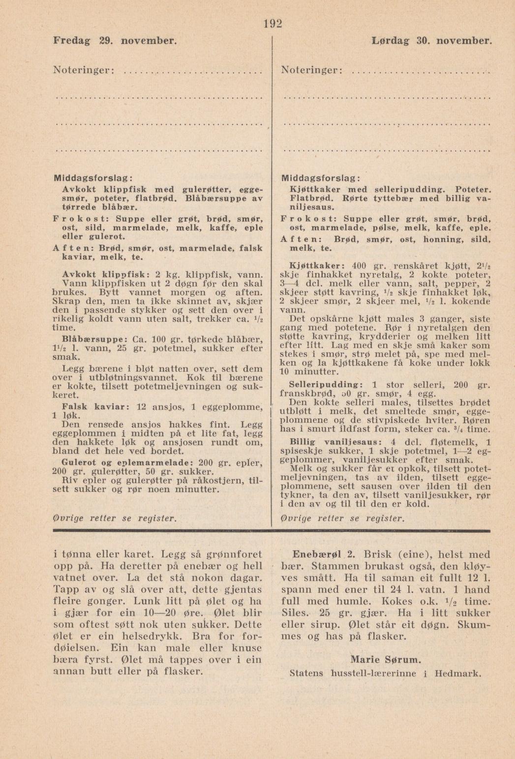 Faksimile av almanakksiden 29. november 1940