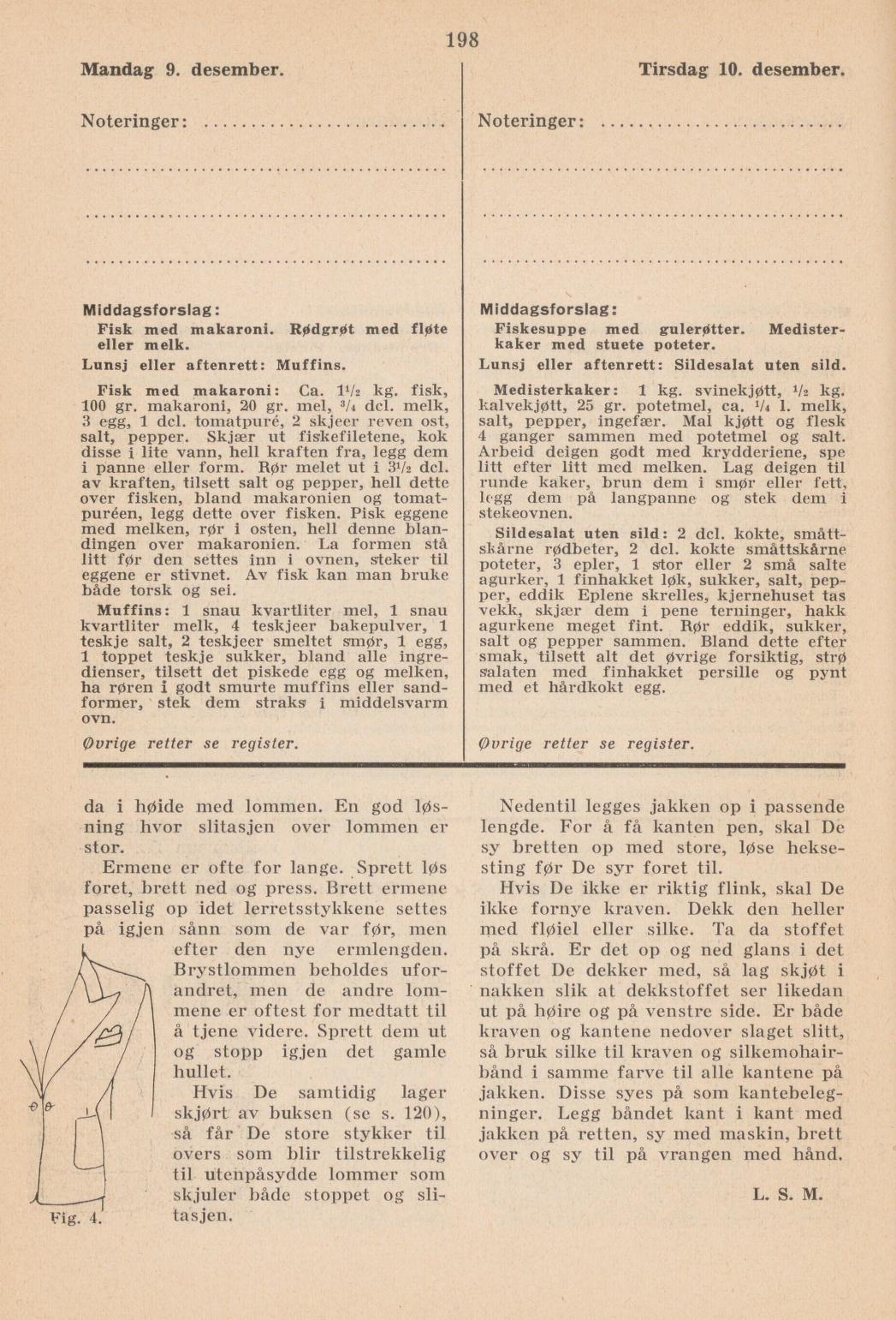 Faksimile av almanakksiden 9. desember 1940