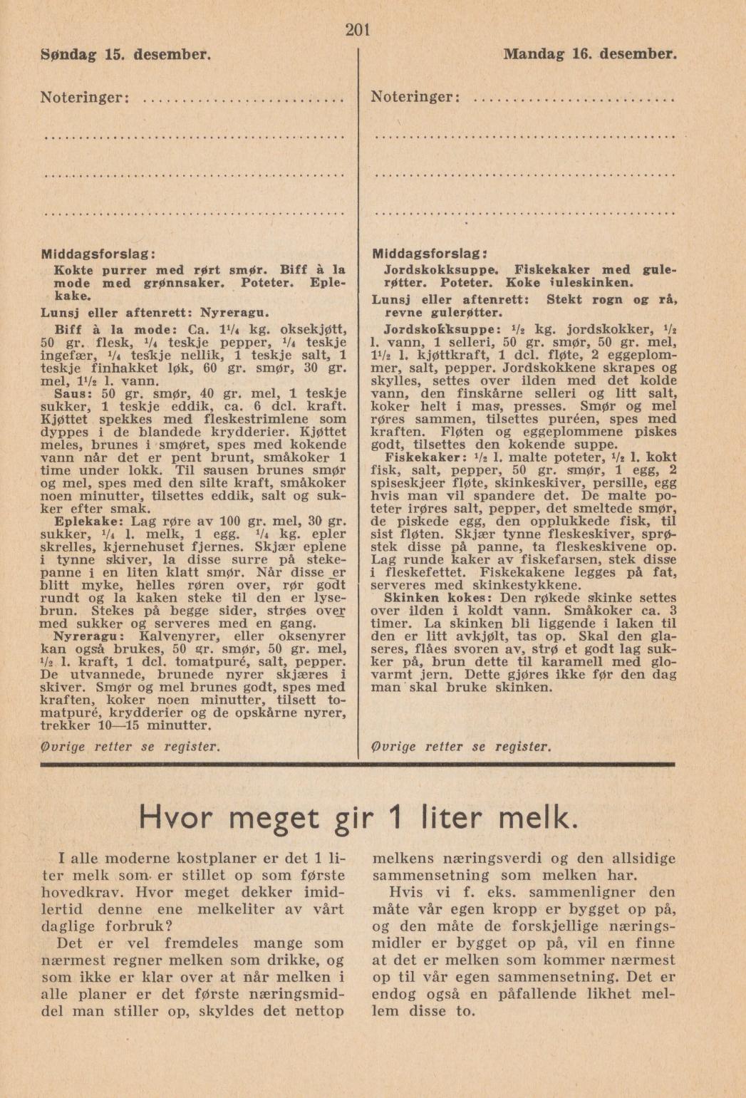 Faksimile av almanakksiden 15. desember 1940