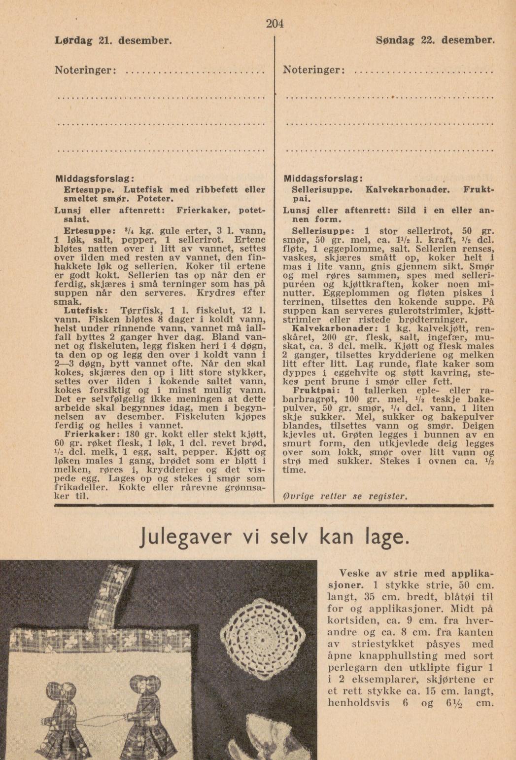 Faksimile av almanakksiden 21. desember 1940