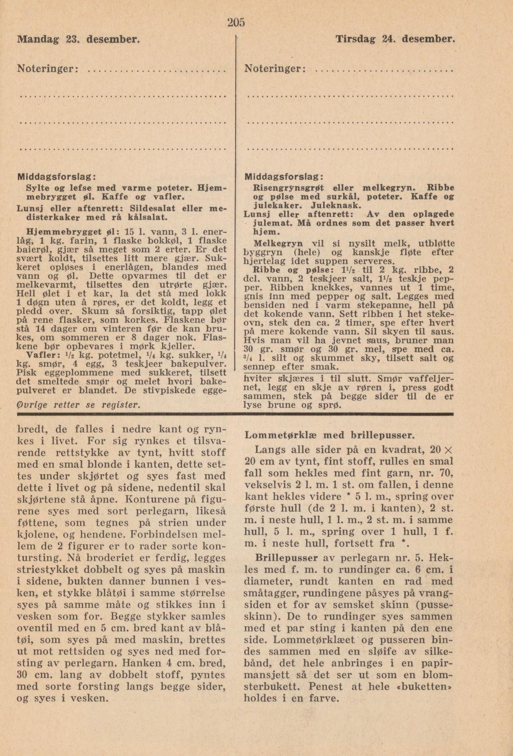 Faksimile av almanakksiden 23. desember 1940