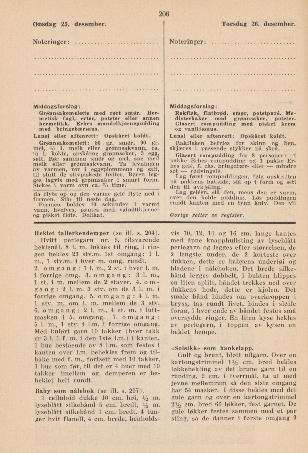 Faksimile av almanakksiden 25. desember 1940