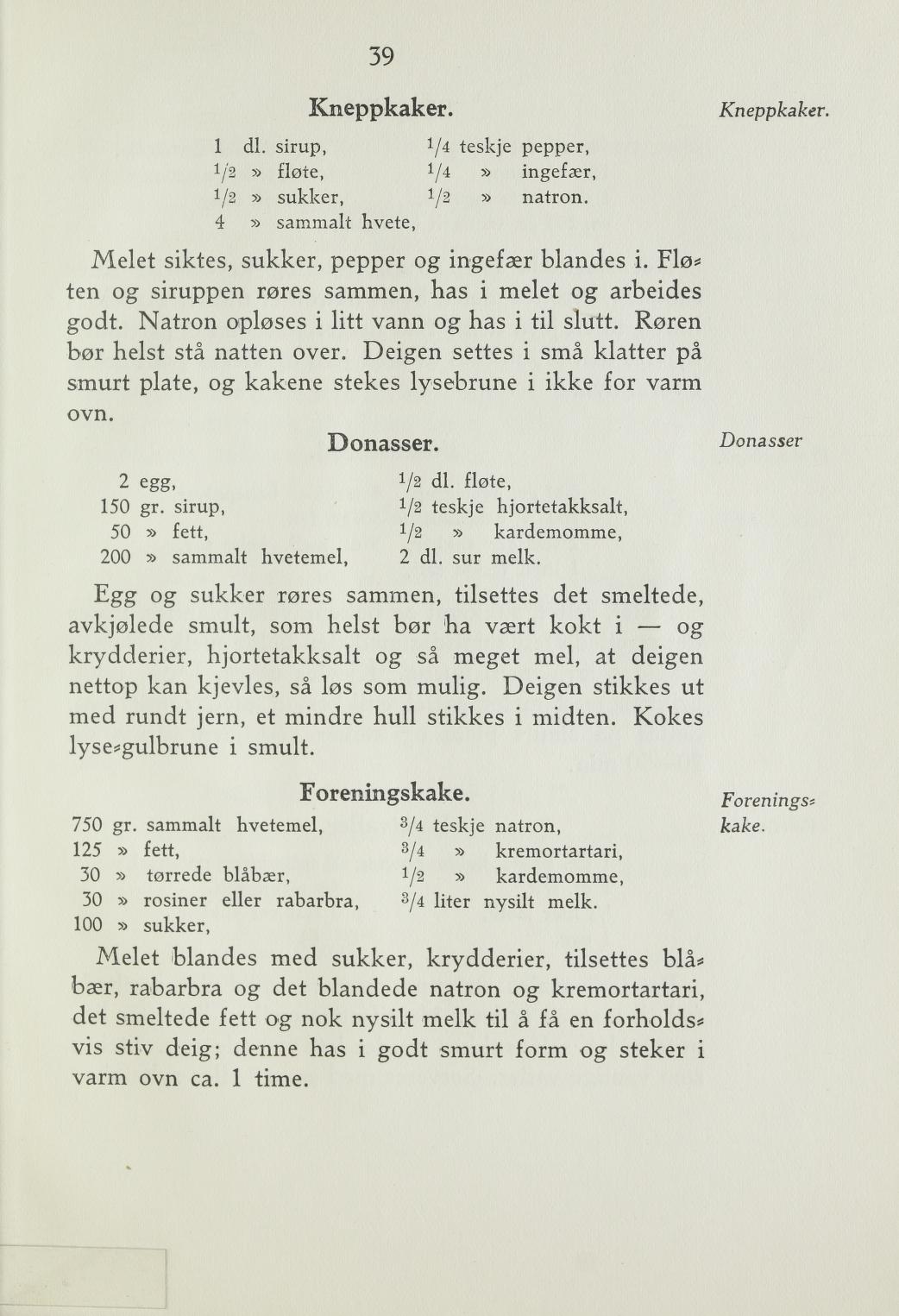 Faksimile av «Potetvafler» fra Steking og baking 1940