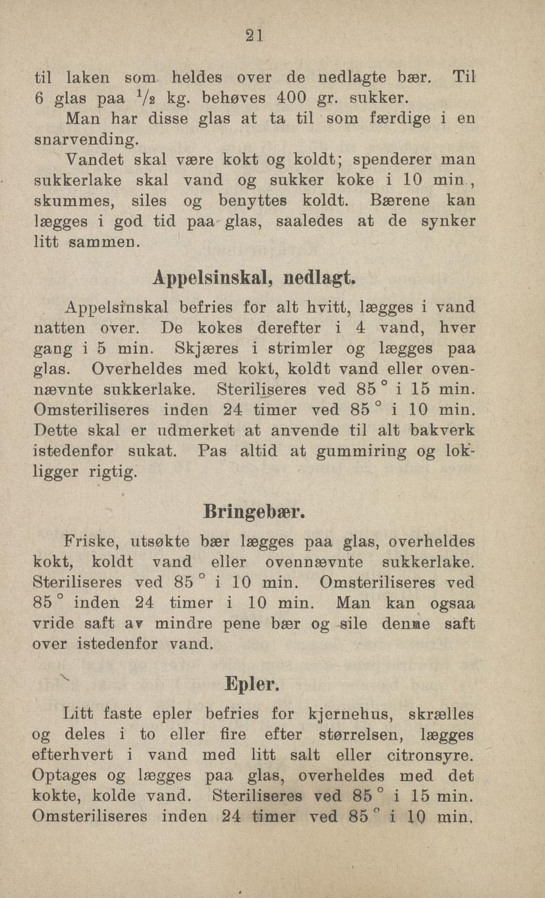 Faksimile av «Appelsinskal, nedlagt» fra Sylting uten sukker 1918