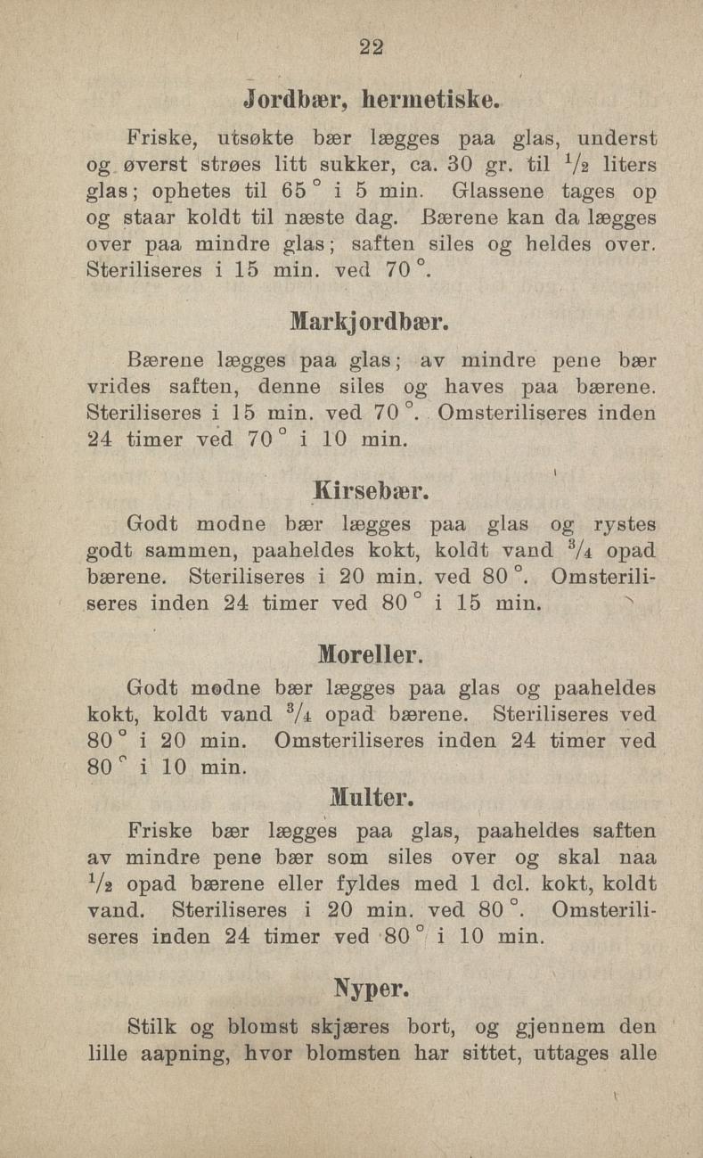 Faksimile av «Hermetiske jordbær» fra Sylting uten sukker 1918