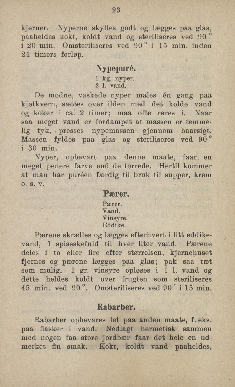 Faksimile av «Nypepuré» fra Sylting uten sukker 1918
