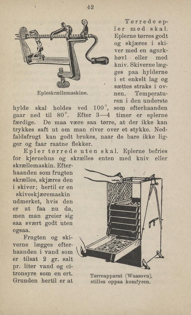 Faksimile av «Epler tørrede» fra Sylting uten sukker 1918