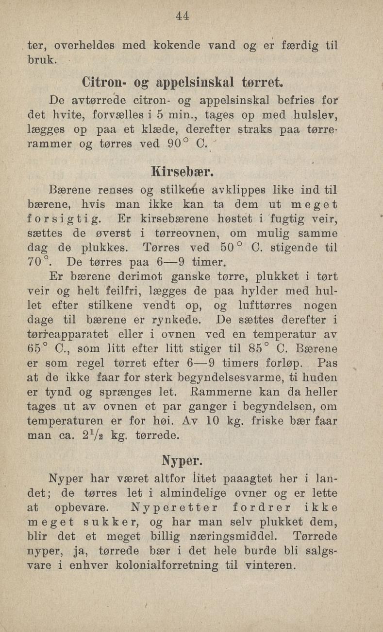 Faksimile av «Kirsebær» fra Sylting uten sukker 1918