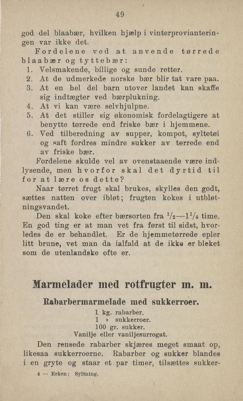 Faksimile av «Eplemos med honning i stedet for sukker» fra Sylting uten sukker 1918
