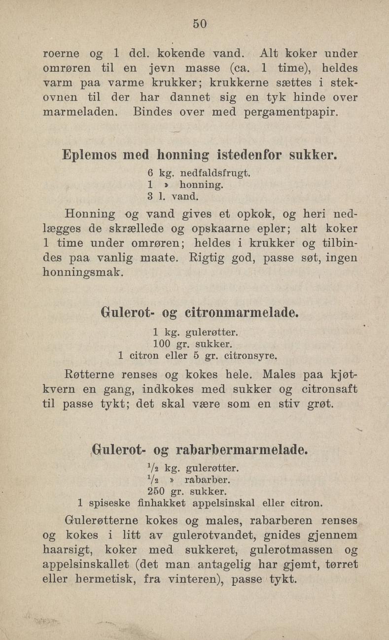 Faksimile av «EplemOS med honning i stedet for sukker» fra Sylting uten sukker 1918