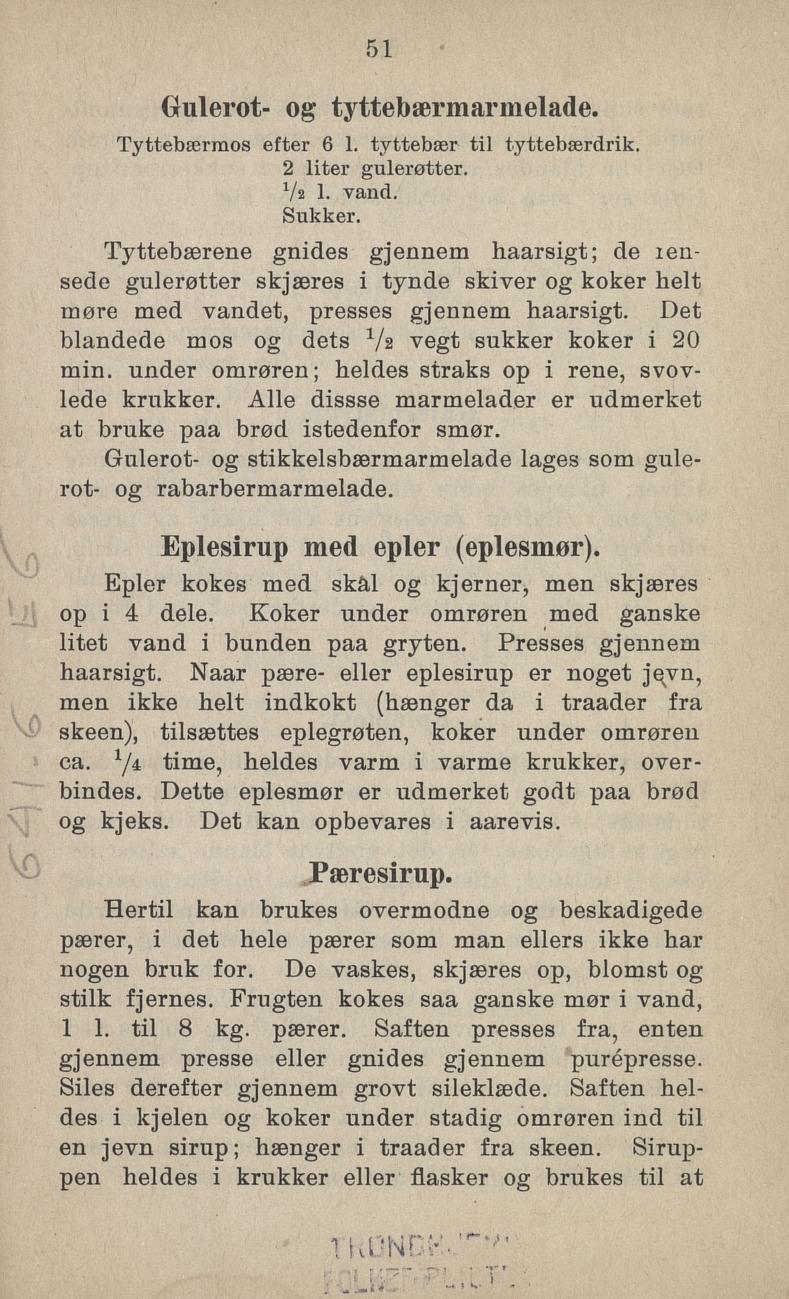 Faksimile av «Eplesirup med epler (eplesmør)» fra Sylting uten sukker 1918