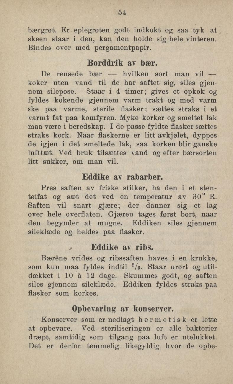 Faksimile av «Borddrink av bær» fra Sylting uten sukker 1918