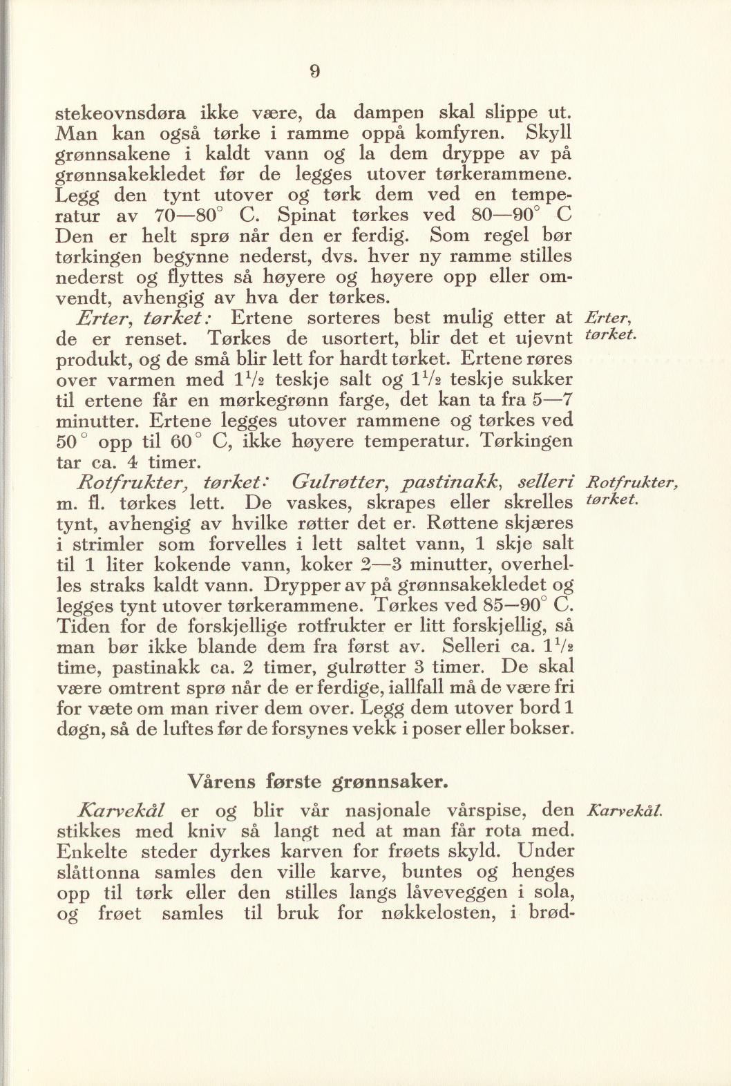 Faksimile av «Tørket erter» fra Sylting uten sukker 1940