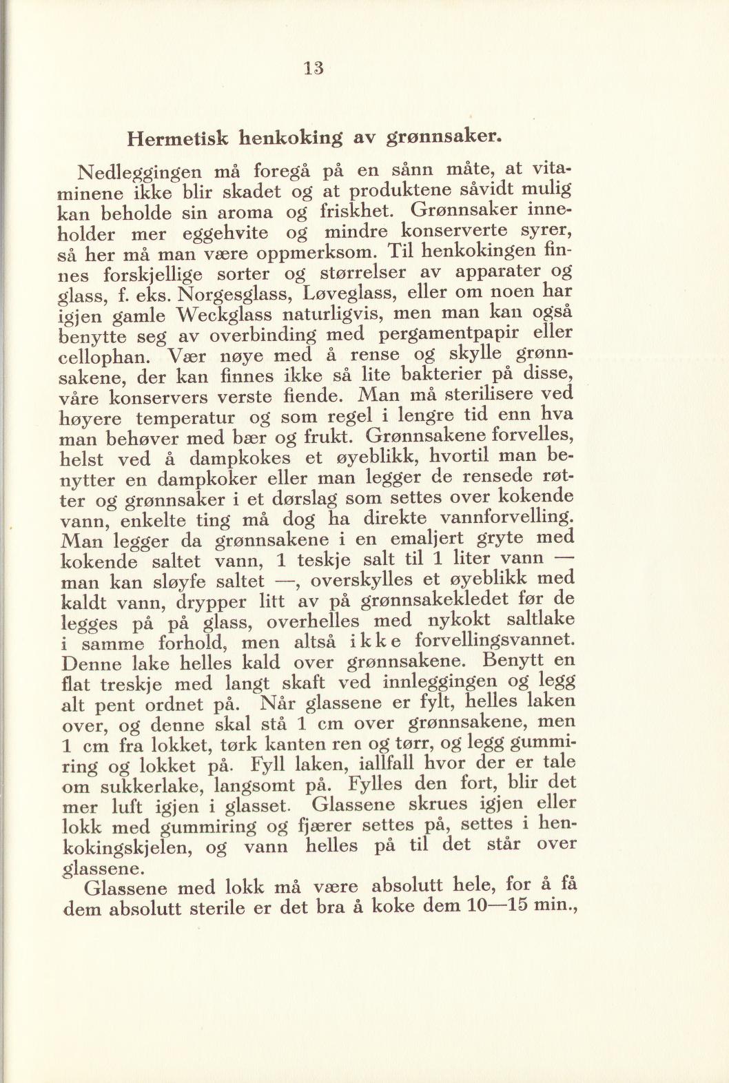 Faksimile av «Aspargesbønner, hermetiske» fra Sylting uten sukker 1940