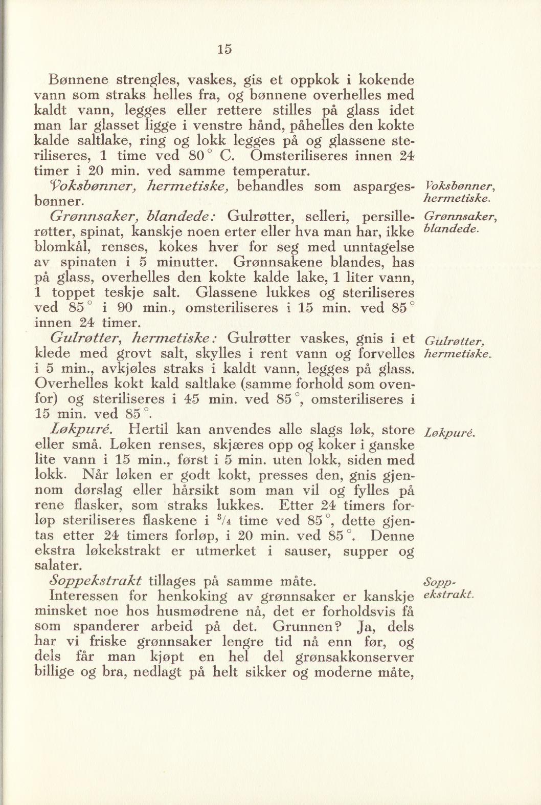 Faksimile av «Grønnsaker, blandede» fra Sylting uten sukker 1940