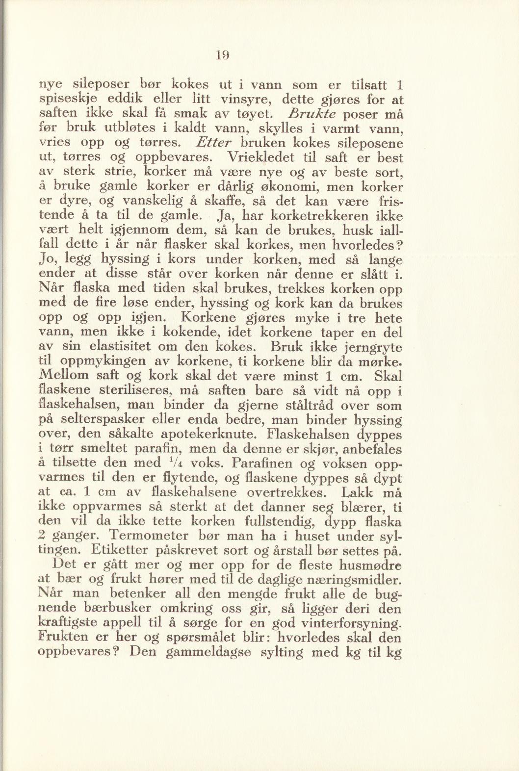 Faksimile av «Rognebær» fra Sylting uten sukker 1940
