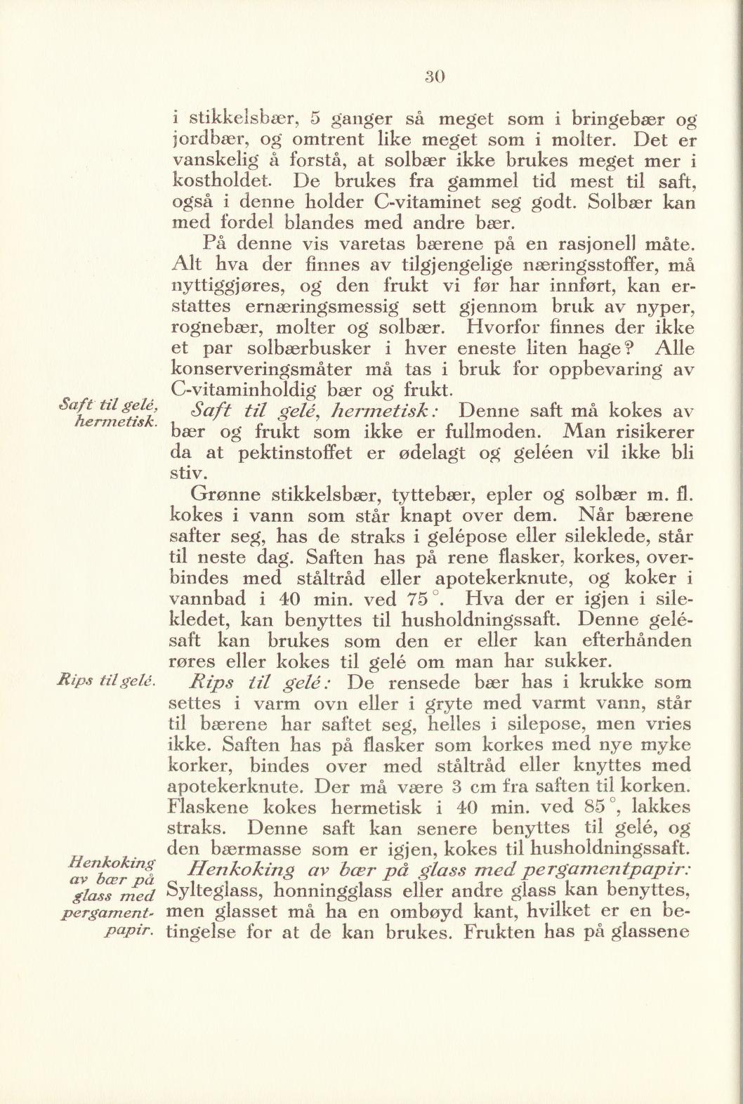 Faksimile av «Ekstrakttilberedning - alternativ metode» fra Sylting uten sukker 1940