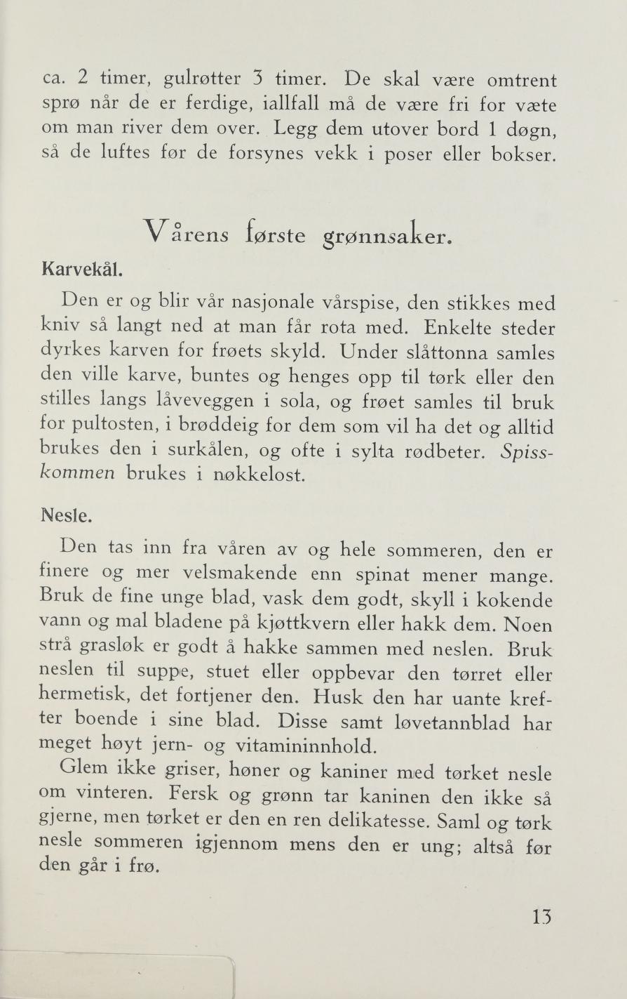 Faksimile av «Karvekål» fra Sylting uten sukker 1943