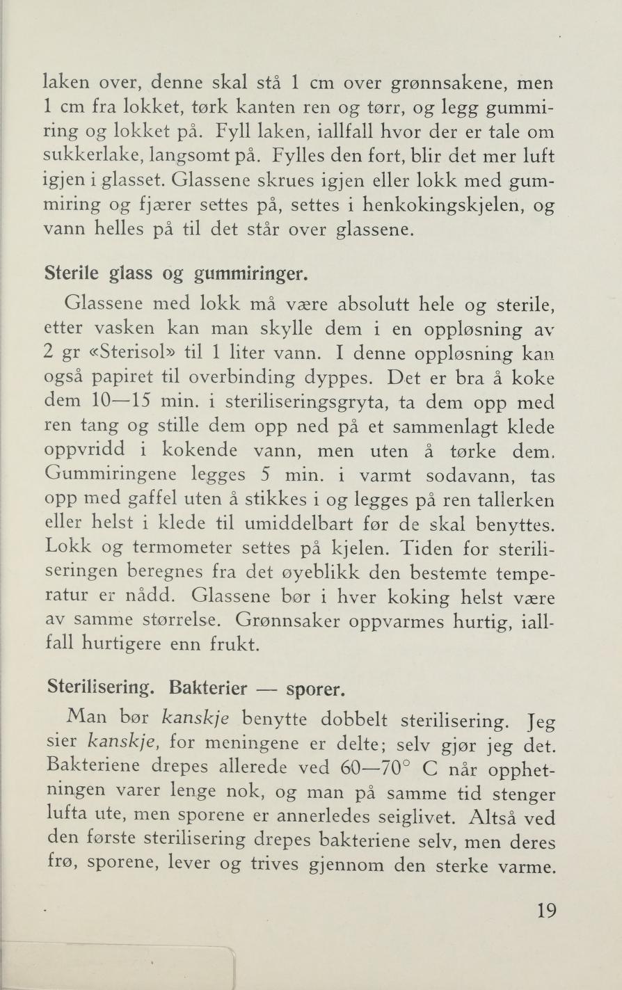 Faksimile av «Aspargesbønner, hermetiske» fra Sylting uten sukker 1943