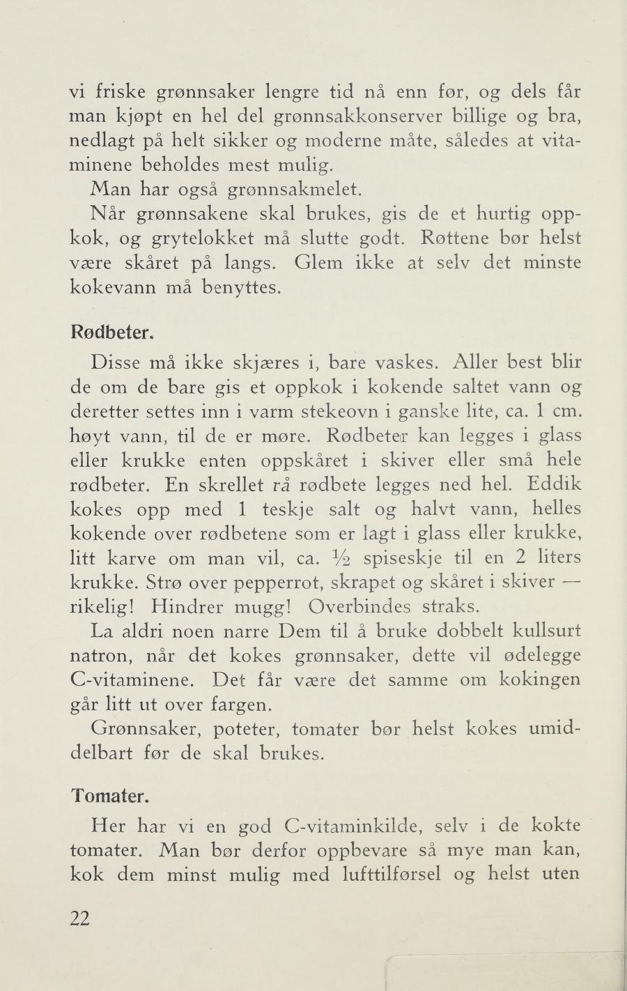 Faksimile av «Rødbeter» fra Sylting uten sukker 1943